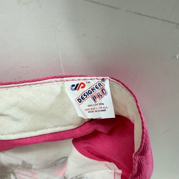 Circus Casino Vegas Painters Cap Snapback VTG Hat Retro 80s Colorblock Pink - Picture 9 of 9